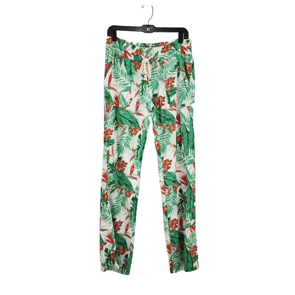 Roxy Women's Flax Tropical Print Relaxed Fit Pants Beachy Summer - S